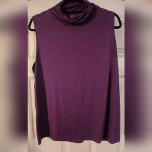 Women's Purple Sleeveless Mock Neck Top Size XL